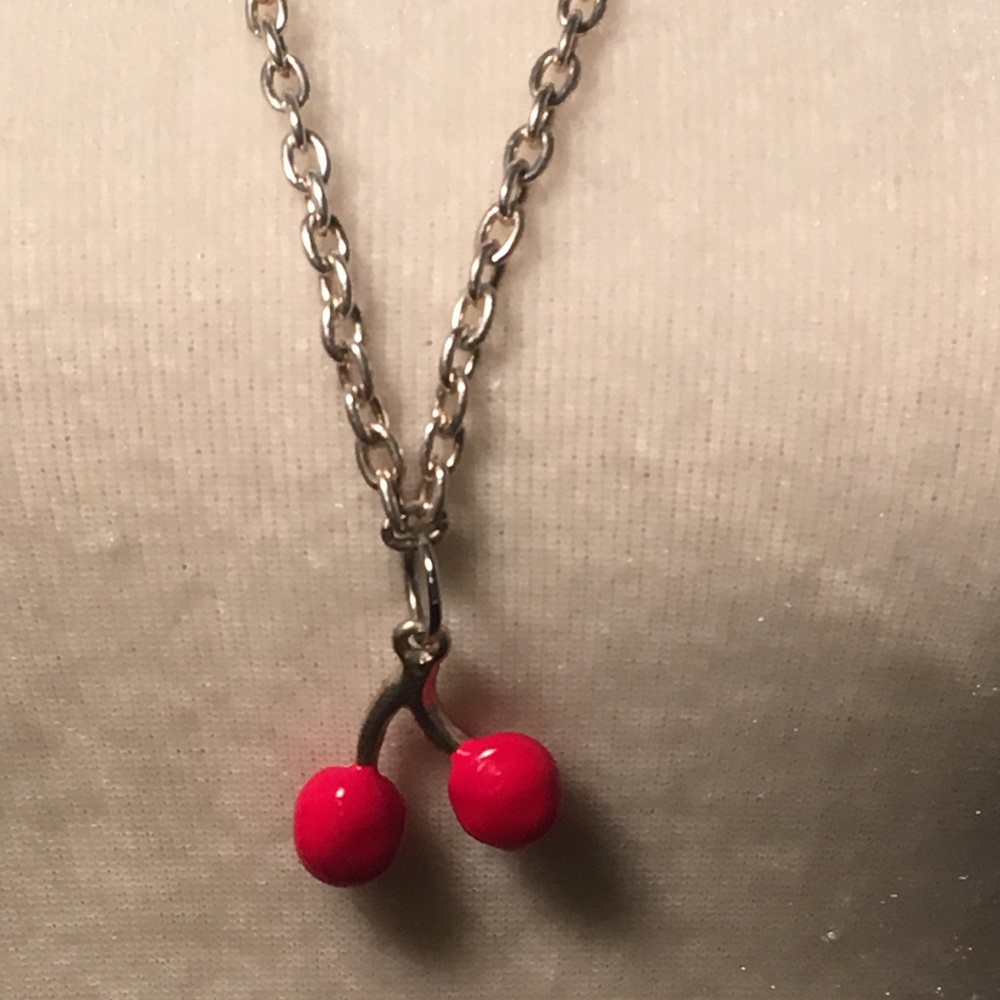 4 for $12: Cherry Necklace Silver Tone